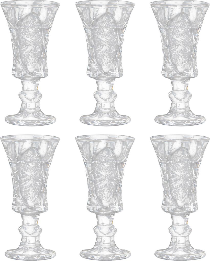 OKWISH 6er Set Kristall Schnapsgläser mit Stiel, Elegante Likörgläser aus Glas, Hochwertige Weißwein- & Spirituosengläser, Maotai Gläser, Kle...