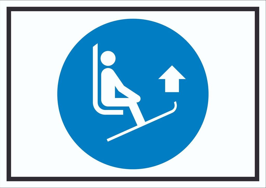 Skispitzen anheben Symbol Schild A0 (841x1189mm)