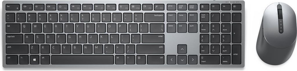 DELL KM7321W Tastatur Maus enthalten RF Wireless + Bluetooth QWERTY Italienisch Grau, Titan