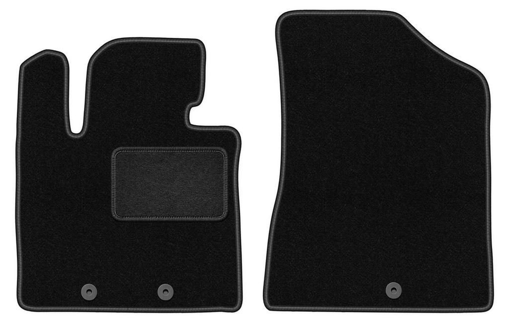 Velours-Fußmatten Vorne passend für Kia Sorento II FL (SUV, Bj. 2012-2014) – schwarz, passgenau, mit Befestigungen set 2 Stk. - STANDARD