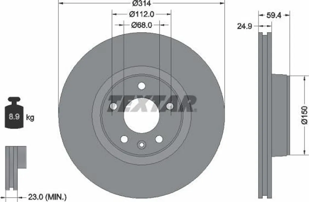 Disque de frein de remplacement Audi A6 4F pour entretien sécurité