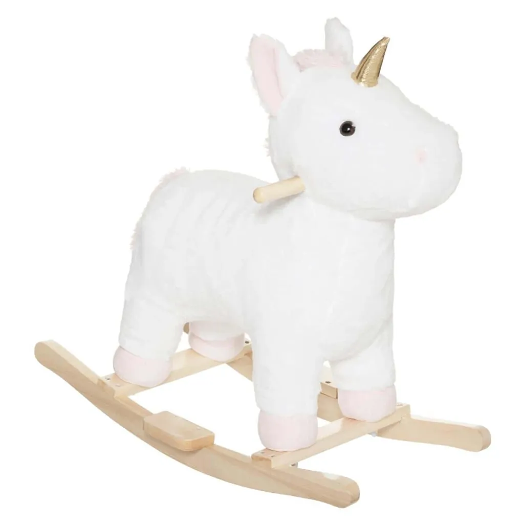 Eazy Living Animal à bascule Licorne en peluche douce pour chambre enfant