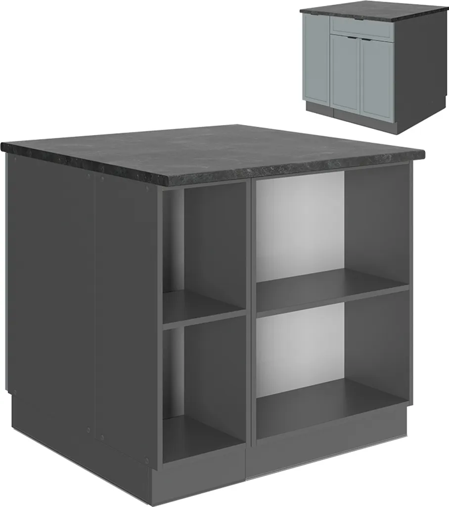 Meuble îlot central de cuisine 90cm Vicco Fame-Line avec tiroir 51160