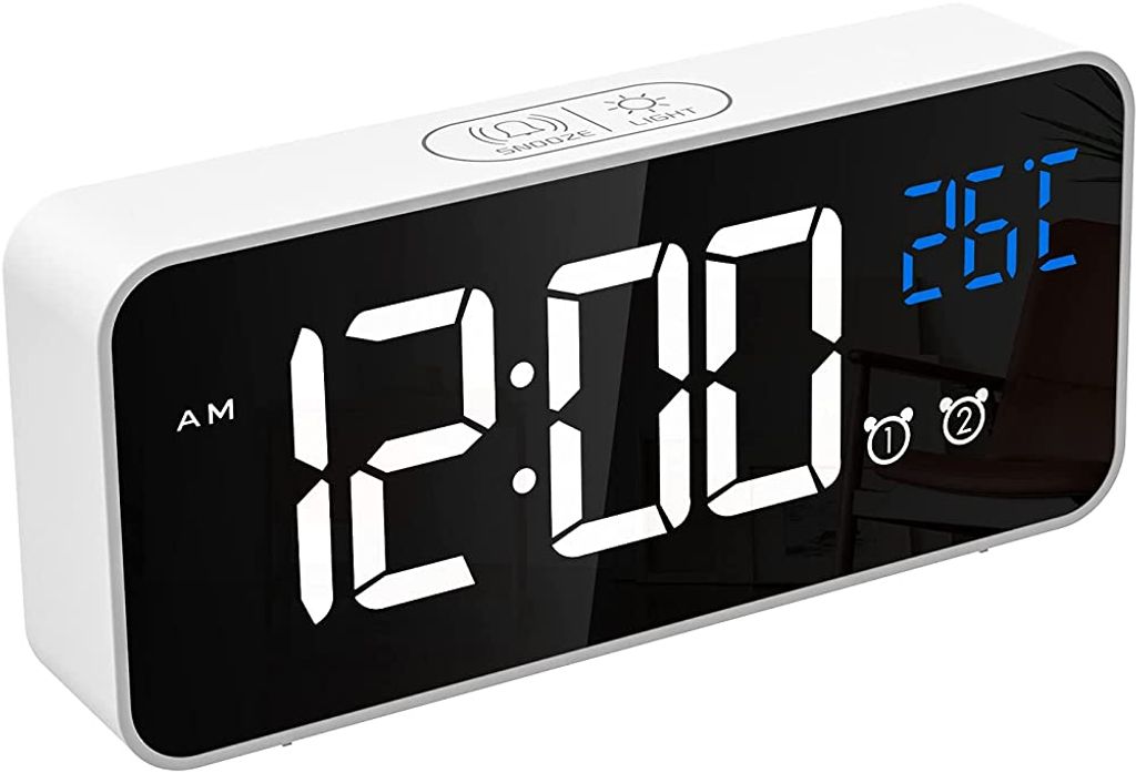 Holz LED-Alarm-Sprachsteuerungs Digitaluhr Wecker Tischuhr Temperaturanzeige 
