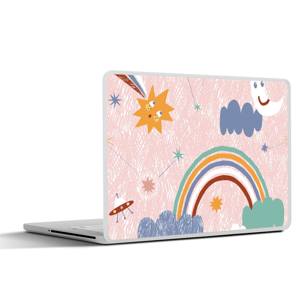 MuchoWow Laptop Aufkleber Sticker Cover Raum - Kind - Regenbogen 31x22.5 cm - Laptop-Deko