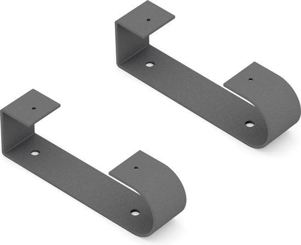 Support de fixation en acier noir 60x205x45 mm pour menuiserie