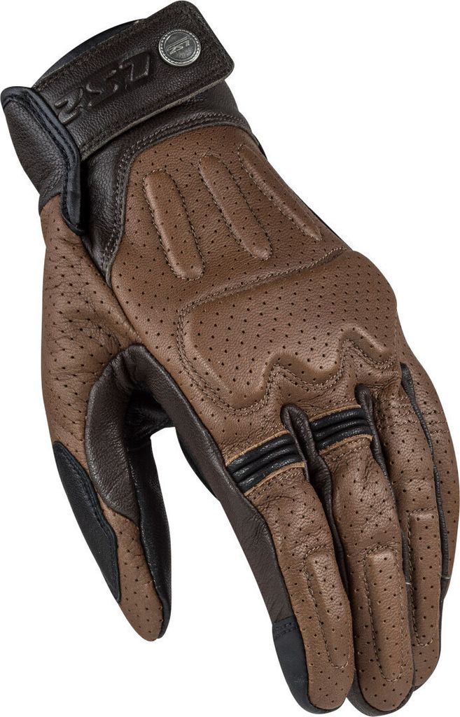 LS2 Rust perforierte Motorrad Handschuhe, braun, S