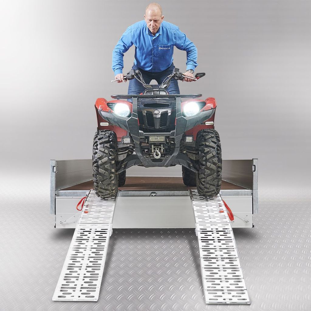 Klappbare, extra starke Motorradrampe 225 cm - 2er Set