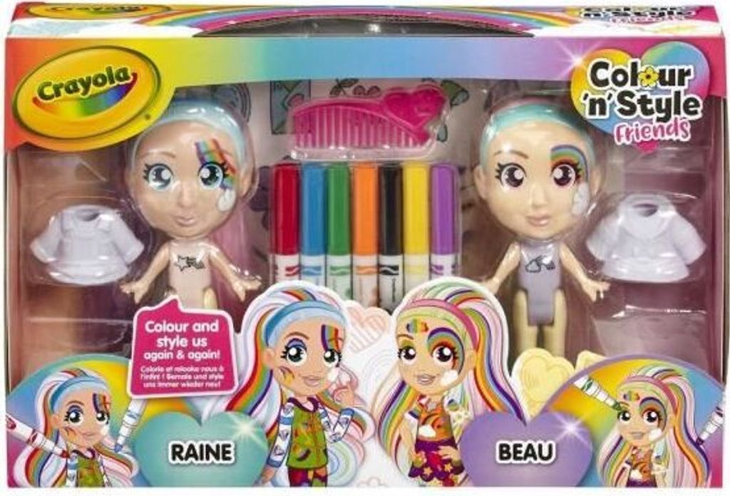 Crayola Colour & Style Rainbow Twins - 2 Puppen - Dekorieren und verkleiden Sie sich!
