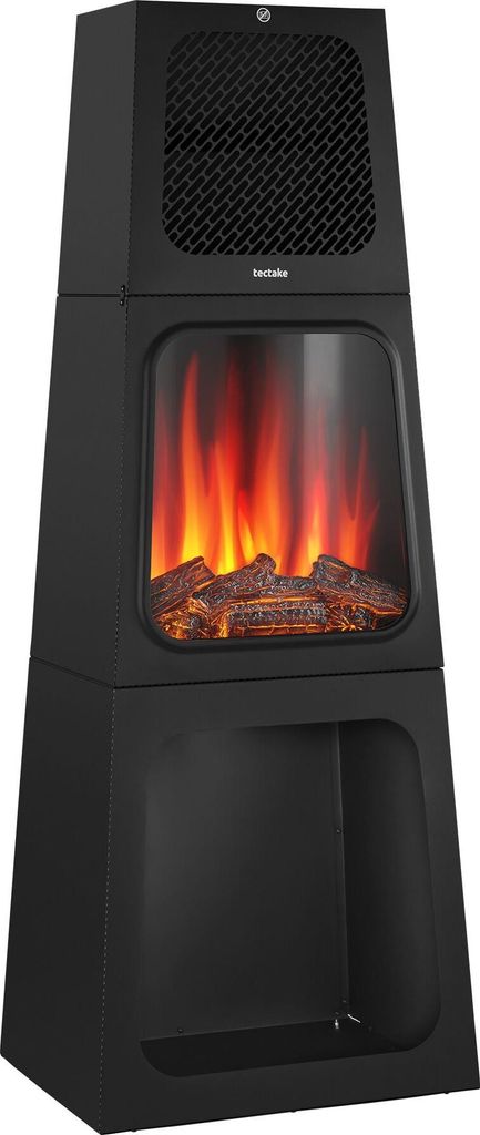 Elektrokamin Soleil, 2 Heizstufen, Thermostat, Flammeneffekt - schwarz