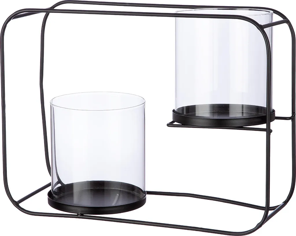 Photophore de Table Salon Rectangle Noir pour Ambiance Chaleureuse Gilde