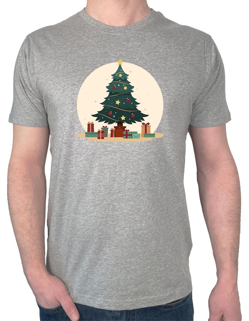 Huuraa Herren T-Shirt Weihnachtsbaum Tannenbaum L Sport Grey Bio Baumwolle Fairtrade Herrenshirt Geschenkidee