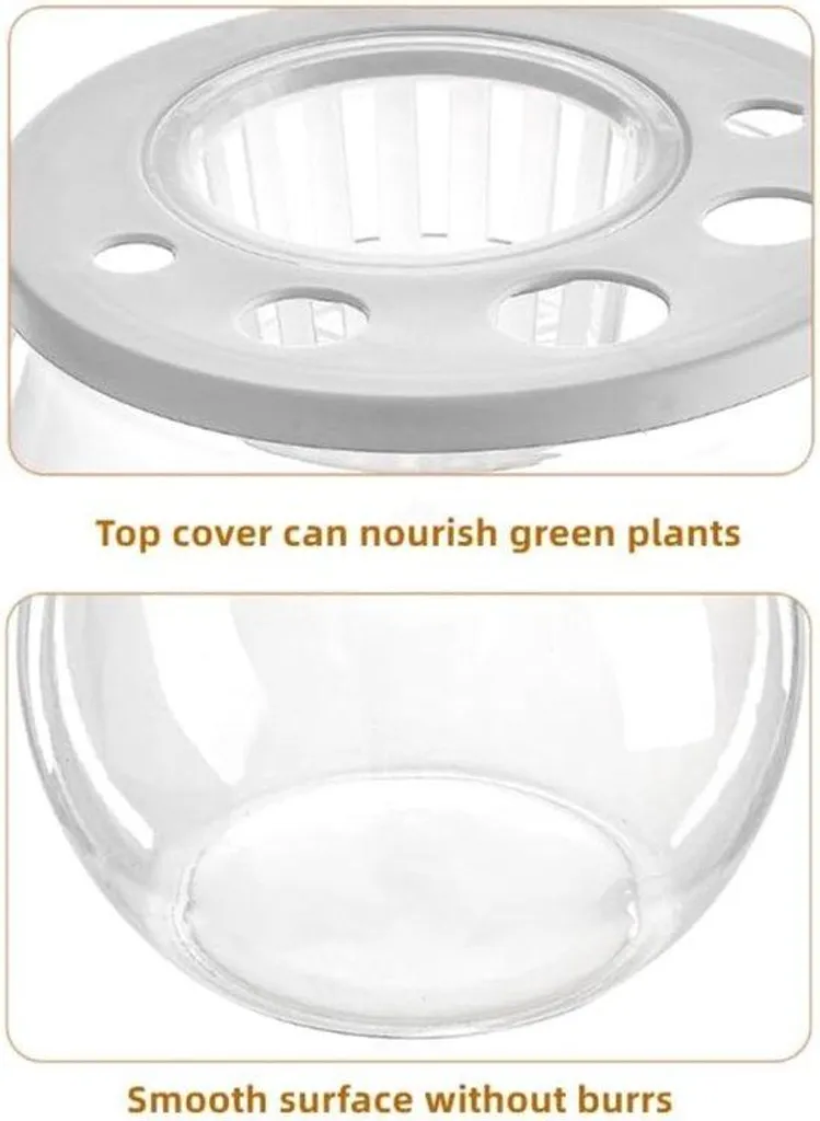 Aquarium rond en plastique transparent pour poissons d'ornement - 5L