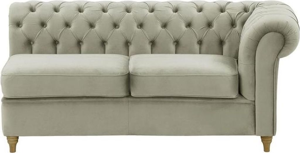 Chesterfield Modul - Zweisitziges Seitenelement, rechts (2R)-Velluto 15-wax black