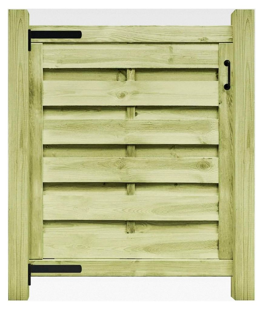 Gartentor aus imprägniertem Kiefernholz 100x100 cm Grün, Zauntor für Einfahrt, Seitenzugang, Tiergehege, Gewerbegrundstück