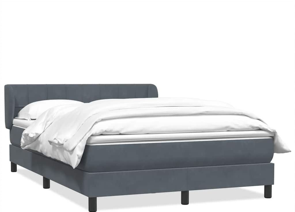 Boxspringbett mit Matratze Dunkelgrau 140x220 cm Samt