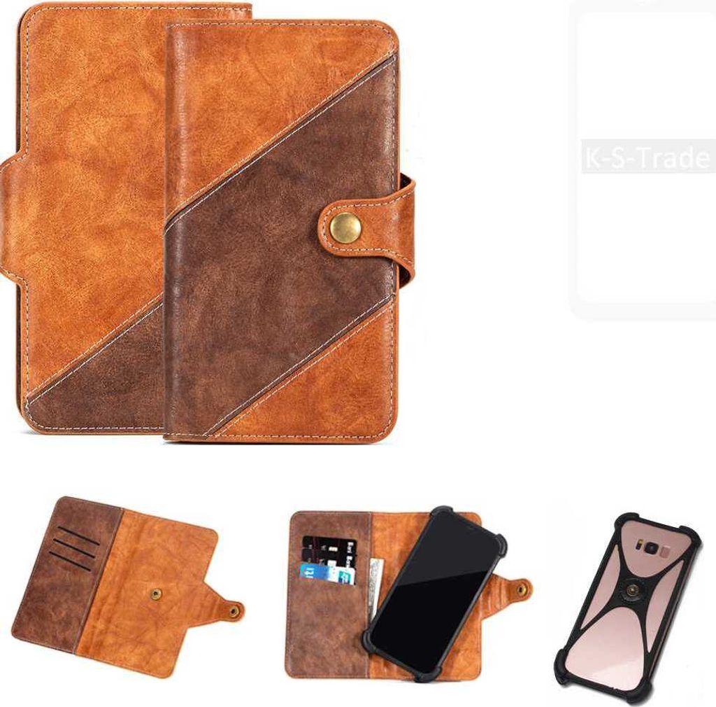 K-S-Trade Handyhülle Schutzhülle Bookstyle Case Wallet-Case kompatibel mit Samsung Galaxy Z Flip Cover Klapphülle Kantenschutz Smartphone