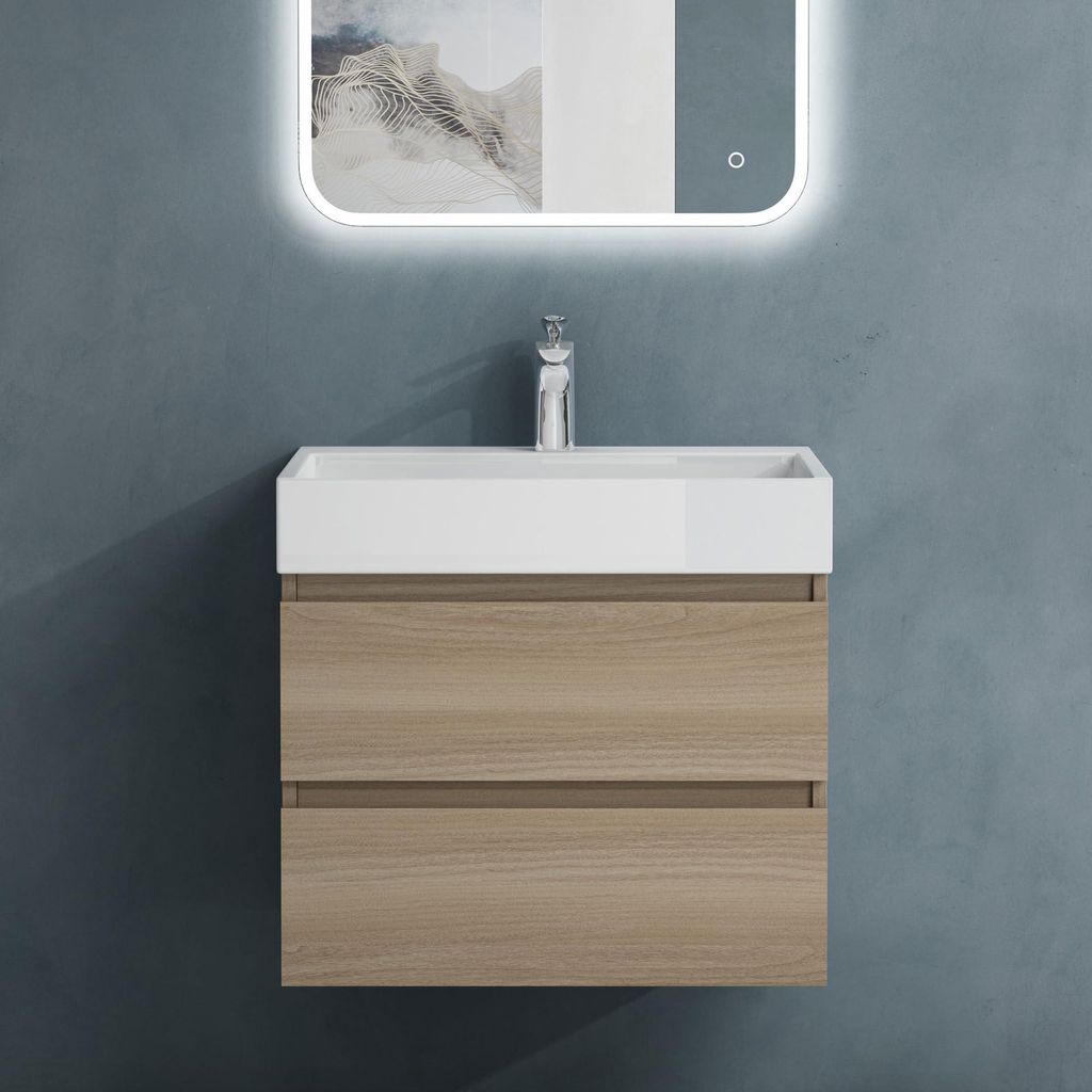 doporro Meuble de Salle de Bain Chêne clair Ensemble de 2 Image du produit 
