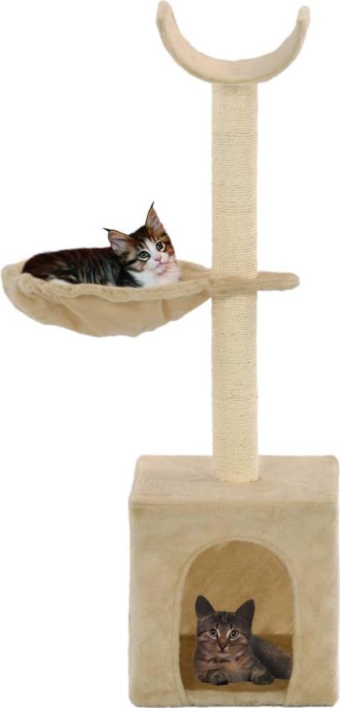 vidaXL Katzen-Kratzbaum mit Sisal-Kratzsäulen 105 cm Beige