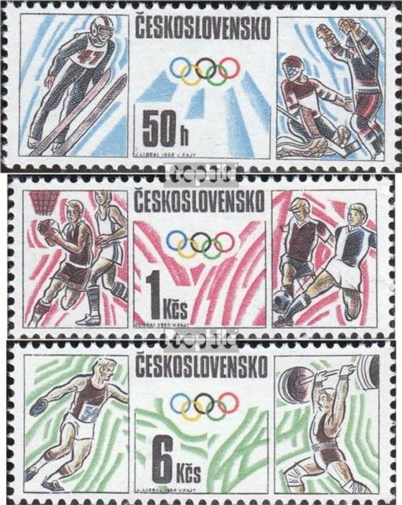 Briefmarken Tschechoslowakei 1988 Mi 2941A-2943A (kompl.Ausg.) postfrisch Spiele