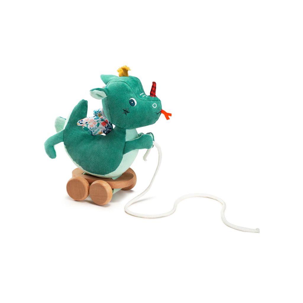 Lilliputiens Zieh-Kuscheltier - Drache Joe Holz Nachziehfigur und Kuscheltier