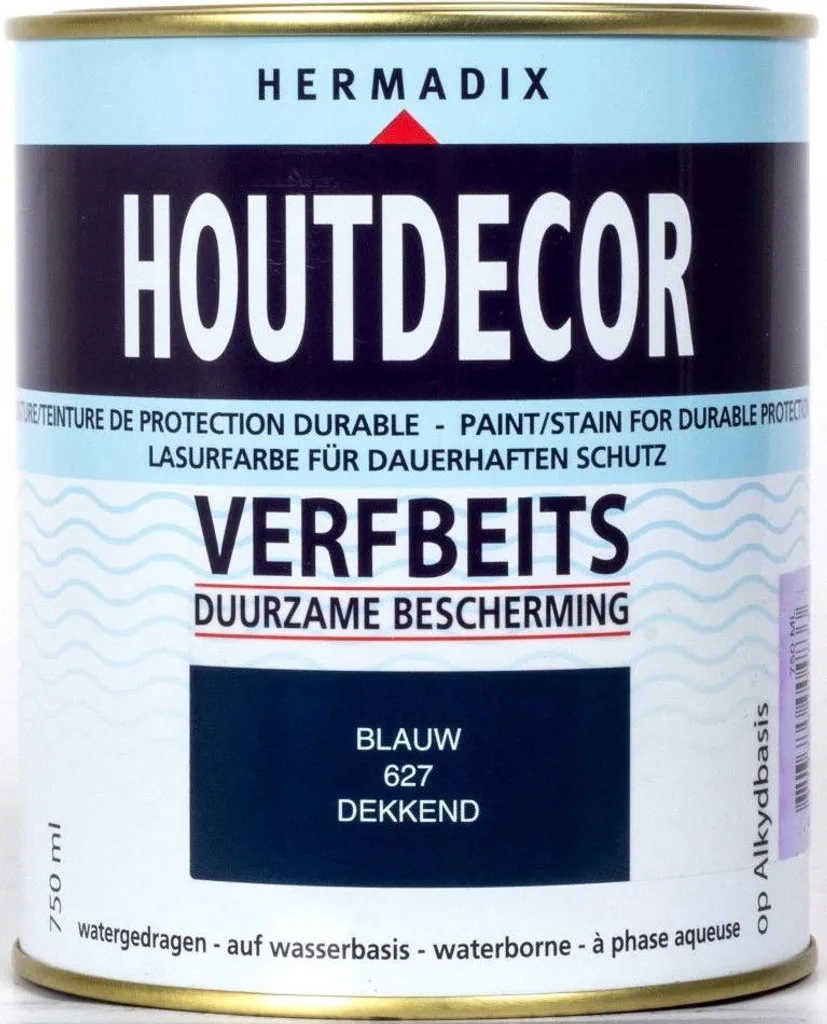 Rénover un abri de jardin avec le Décor bois 627 bleu Hermadix 750ml