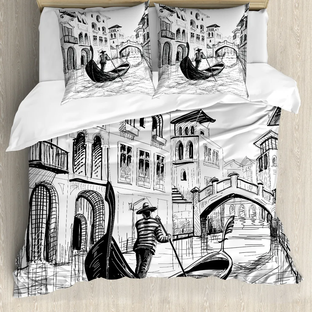 Copripiumino ABAKUHAUS Mediterraneo: Bianco, Nero e Zero Acari