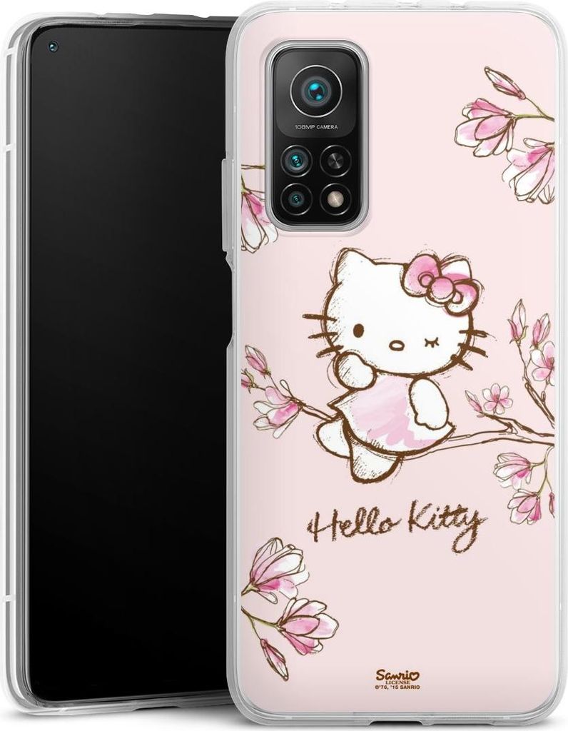 DeinDesign Handyhülle für Xiaomi Mi 10T Pro 5G Silikon Hülle Case Smartphone Schutzhülle Fanartikel Hanami Hello Kitty
