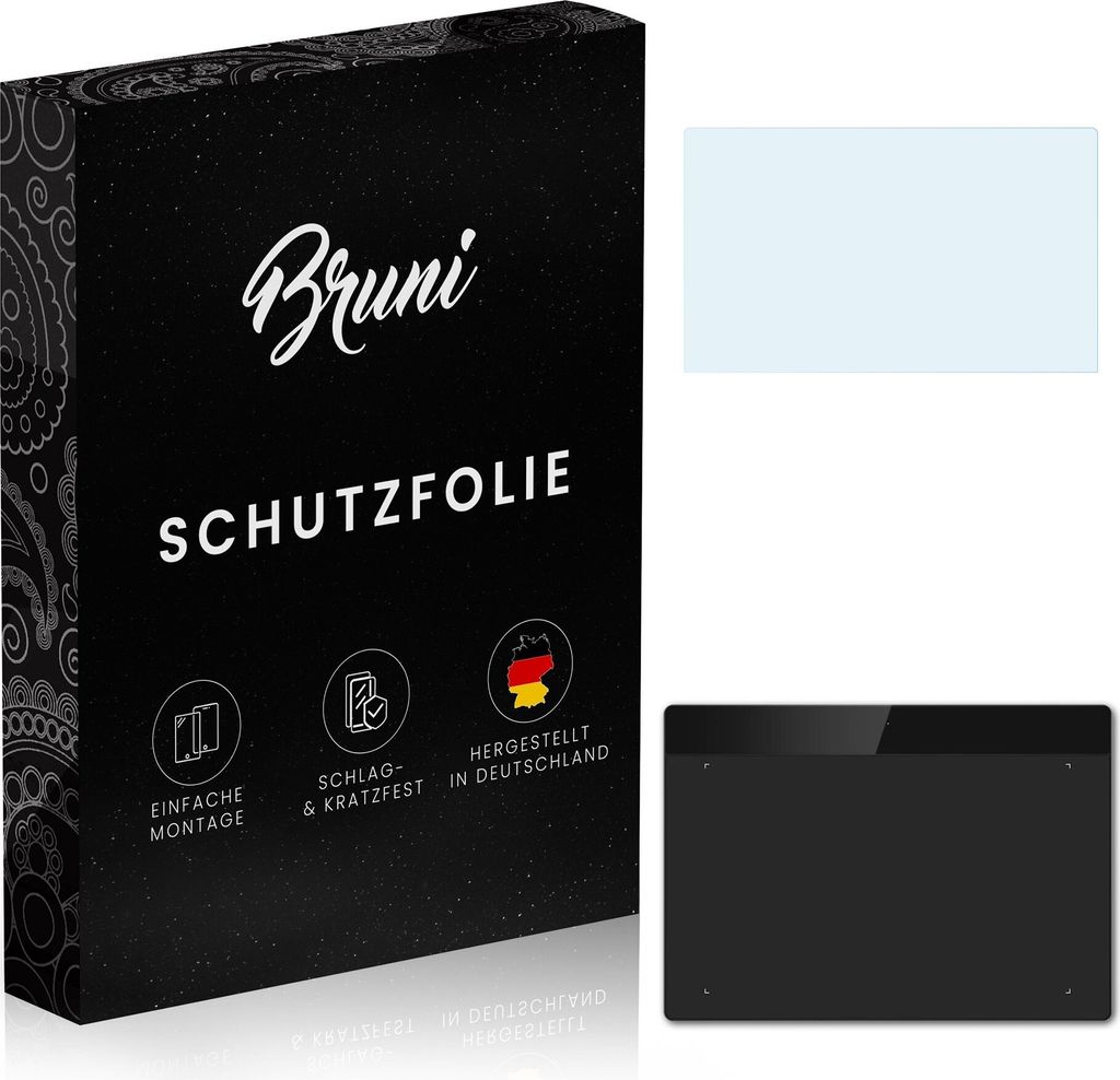 Bruni Basics-Clear 2x Schutzfolie kompatibel mit XP-PEN Deco Fun L (CT1060) Folie