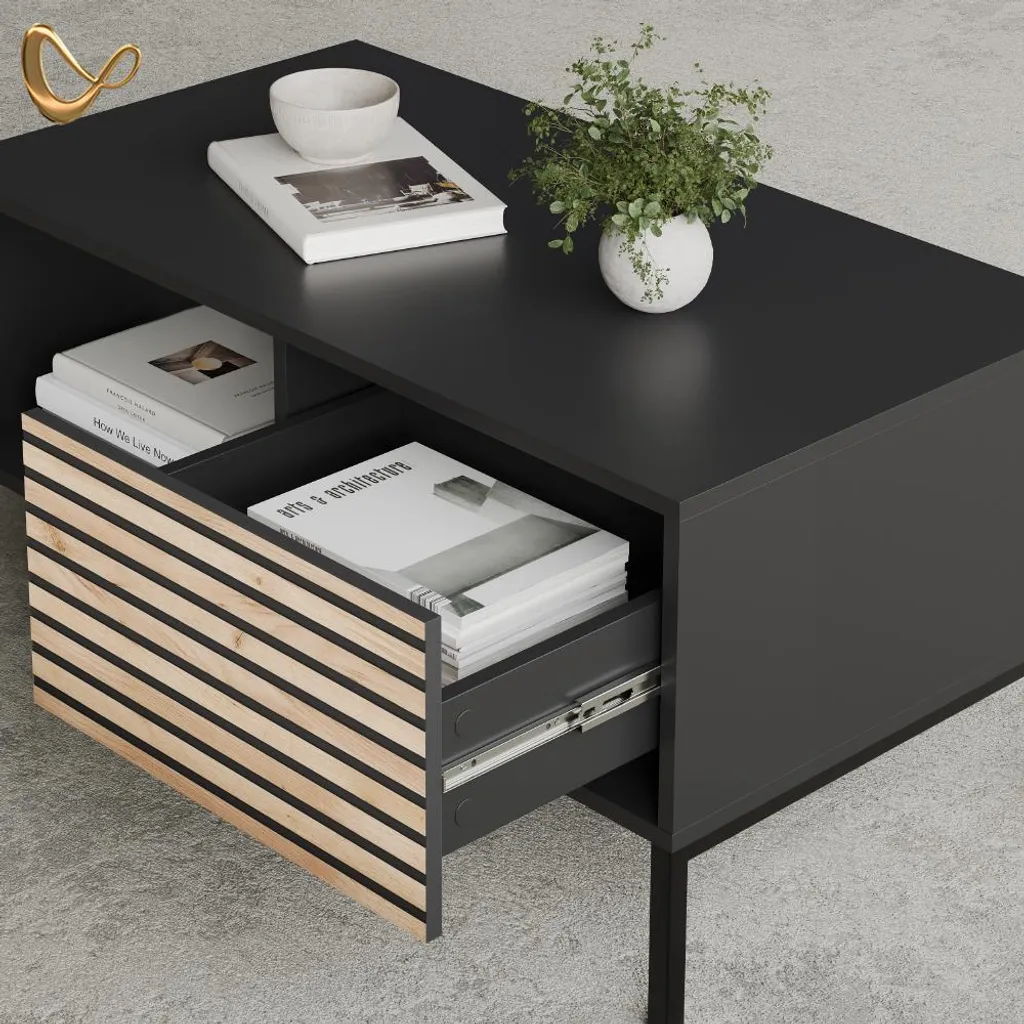 Table basse pour plateau télé et apéritif Livinity Aterno compacte - 5