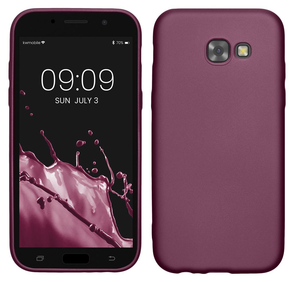 kwmobile Handyhülle für Samsung Galaxy A5 (2017) Hülle - Silikon Case metallisch schimmernd - Schutzhülle Cover - Metallic Lavendel