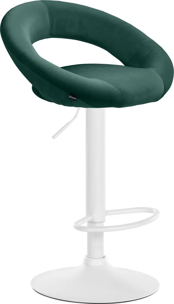 Chaise de bar Olinda confortable : velours vert anti-tache et noir