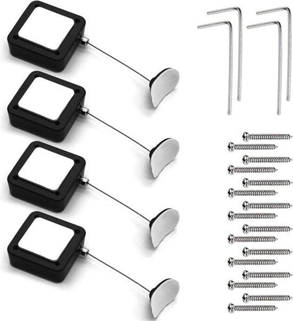 Sicherheitskabelset, Verlustkabel für Fernbedienung, ausklappbar bis 1,8 m für TV, DVD-Hardware, Kabelschloss, Display, Anti-Diebstahl-Tasche