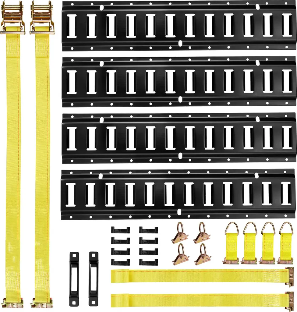 Rails d'arrimage pour garage et remorque, kit E-Track complet 20 pièces