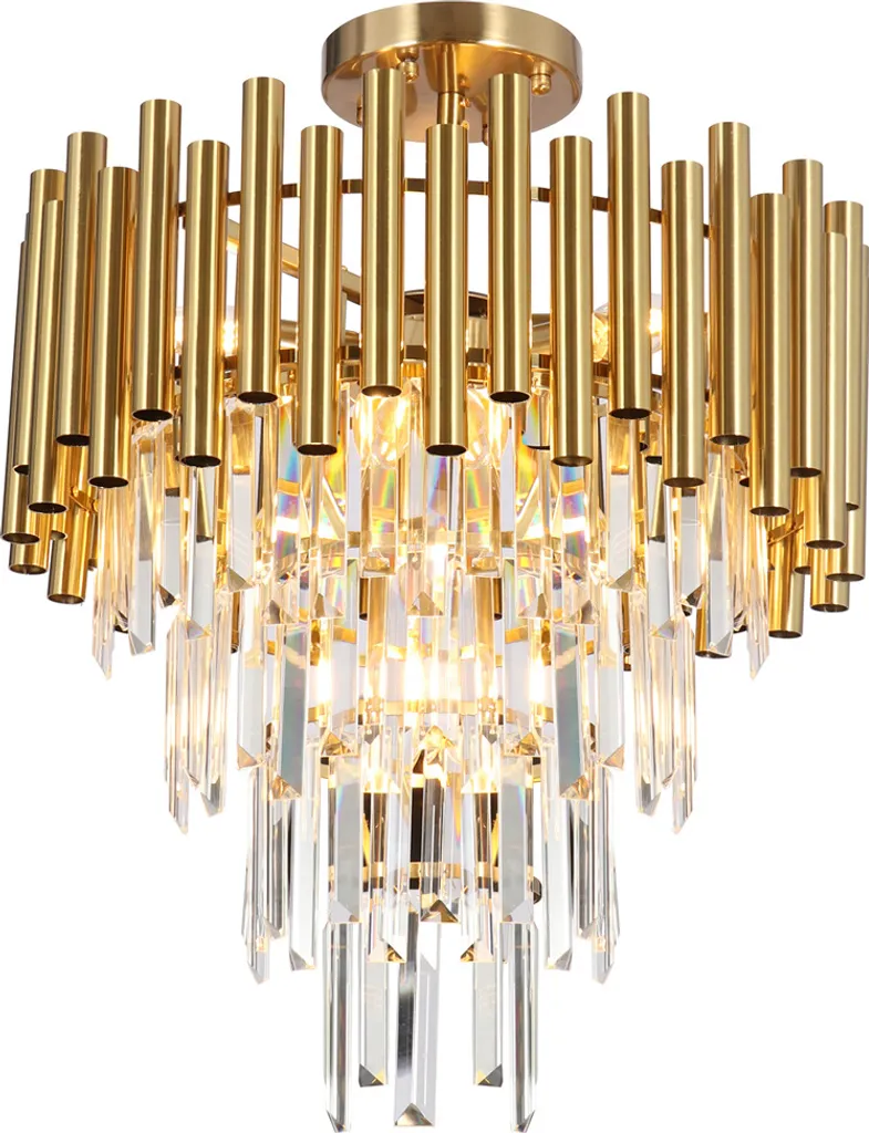 Plafonnier Cristal 9 E14 Milagro Madison Gold - Luminaire Haut de Gamme