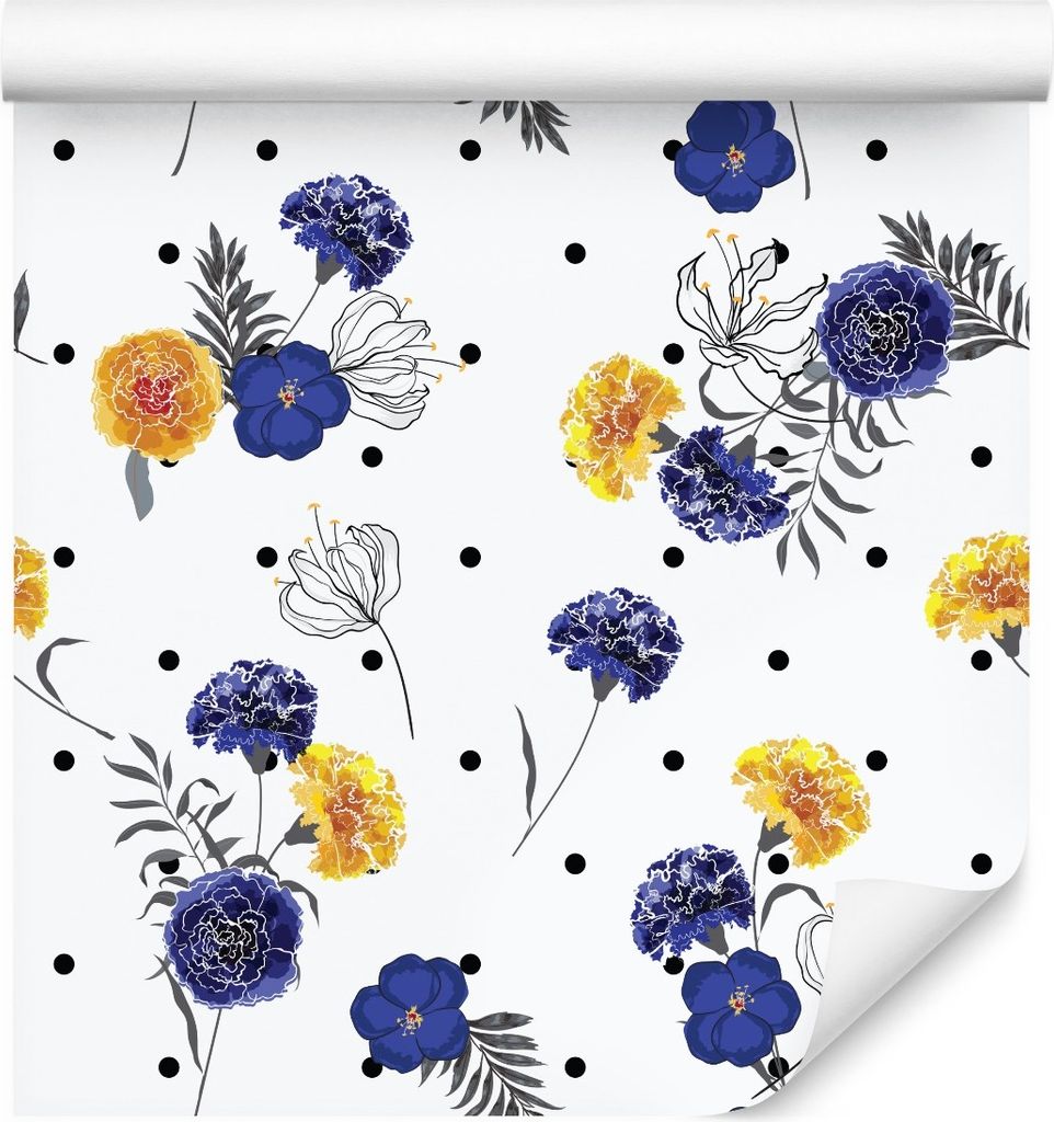 10m VLIES TAPETE Rolle BLUMEN Nelken Blätter für das Schlafzimmer und Wohnzimmer NATUR 6488