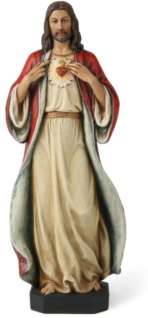 Figurine Sacré-Cœur de Jésus 15 cm pour coin prière et autel domestique