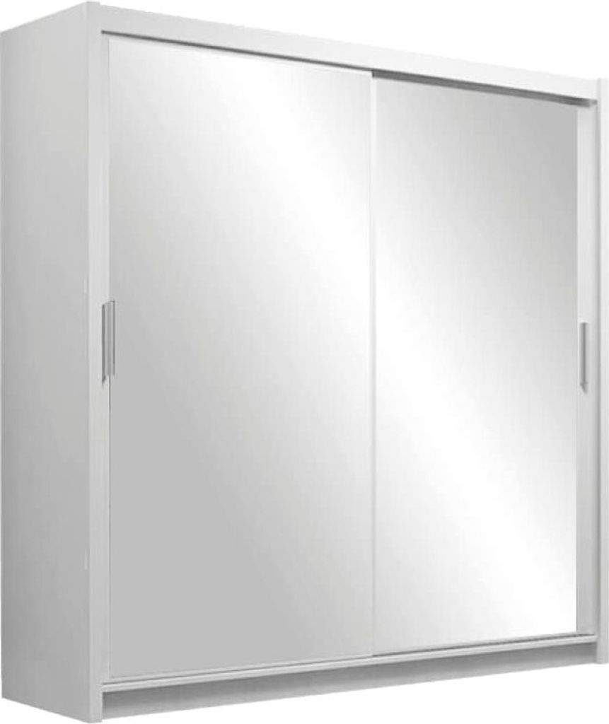 kleiderschrank paris mit spiegel 160 cm, schwebetürenschrank,  garderobeschrank schlafzimmer; wohnzimmerschrank; korpus schrank farbe:  weiss; farbe der