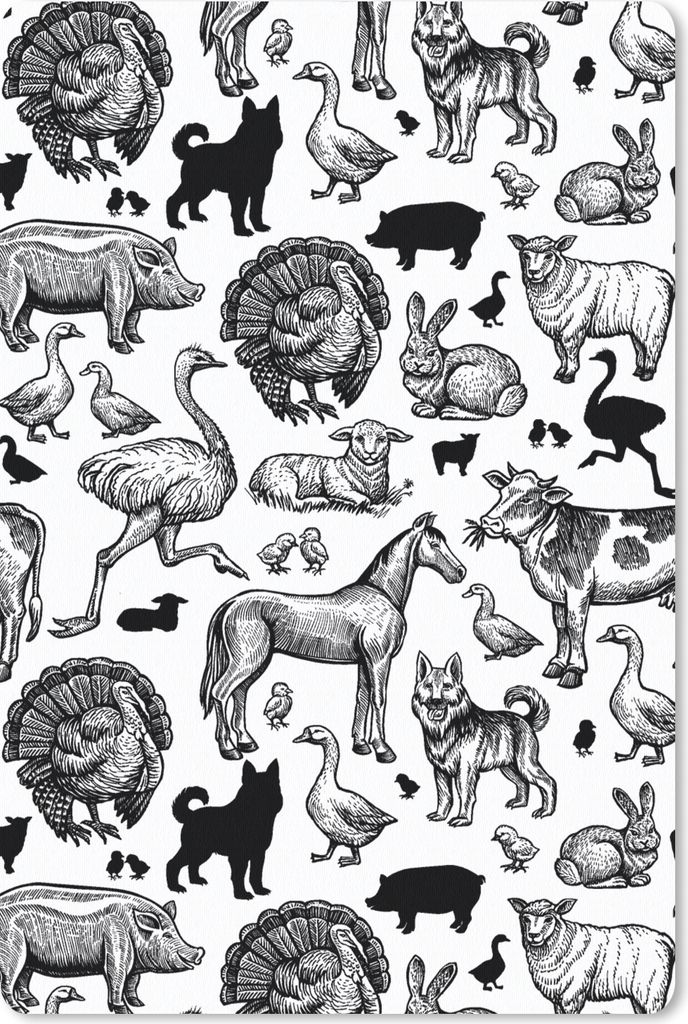MuchoWow Mauspad Mousepad Muster - Tiere - Schwarz und weiß 18x27 cm - Mousepads - Maus Mat - Pad - Mausunterlage