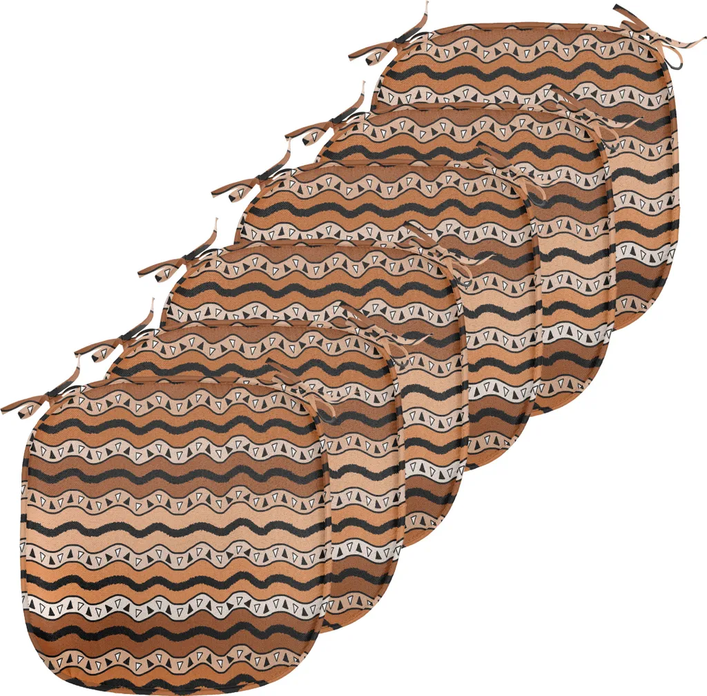 Coussin Décoratif Imperméable Motif Tribal Cannelle 40cm Lot de 6
