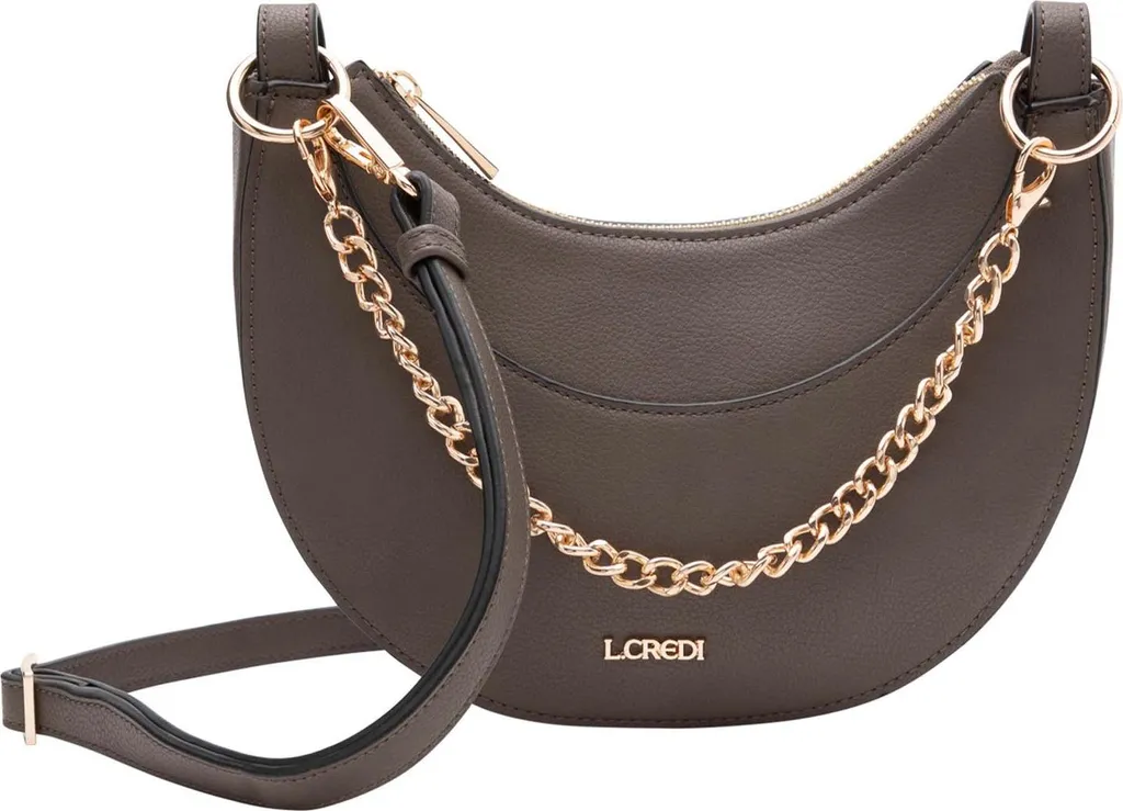 L.CREDI Paulette Sac à Épaule Bandoulière Crossbody Bag en Dark Taupe