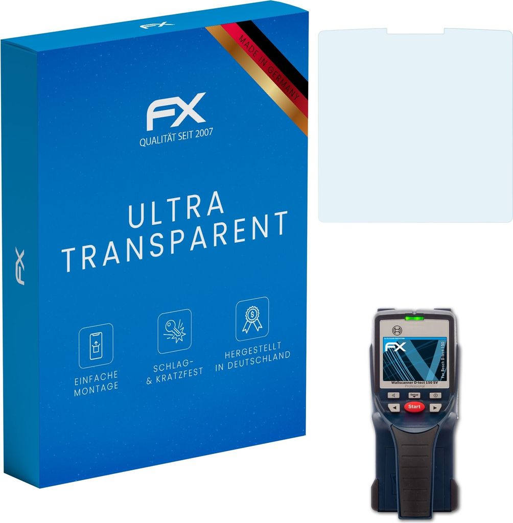 atFoliX FX-Clear 2x Schutzfolie kompatibel mit Bosch D-tect 150 Displayschutzfolie