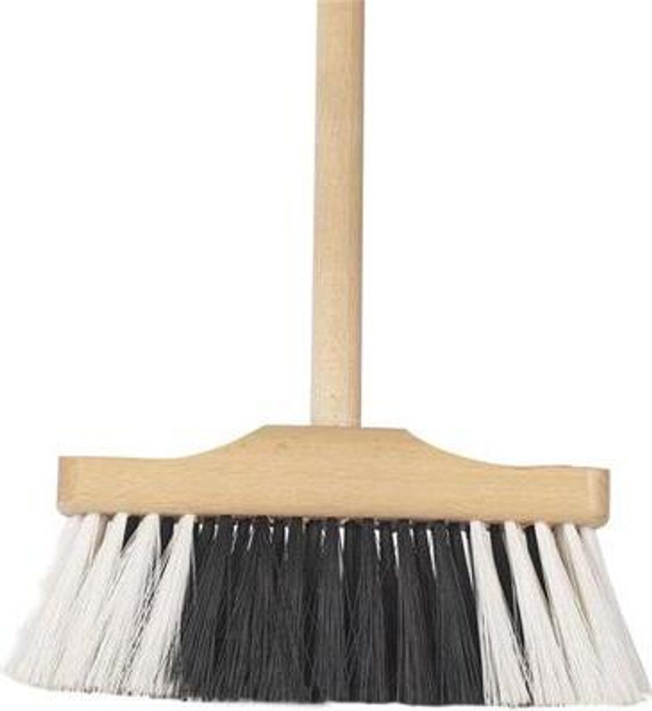 Holzbesen schwarz/weiss, 1 Stück Produktbild 