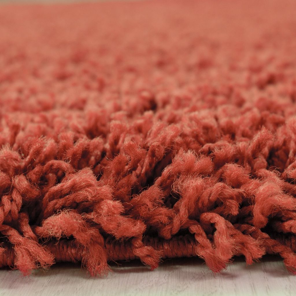 Hochflor Teppich Lux Läufer, Farbe: Terrakotta, Größe:80x250 cm