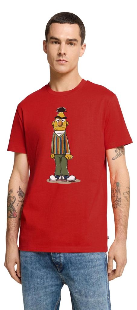 Spreadshirt Sesamstraße Bert wütend Männer Premium T-Shirt, XL, Rot