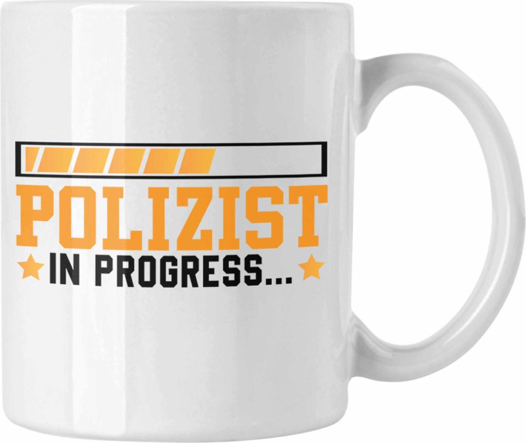 Trendation - Polizist In Progress Tasse Geschenk Polizei Ausbildung Geschenkidee (Weiß)