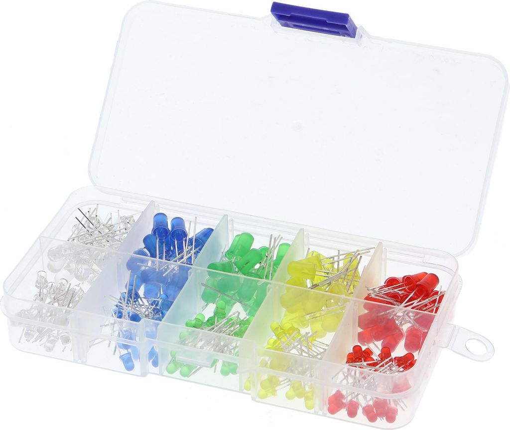 LED Sortiment - 200 Stück, 20 pro Farbe, 3mm und 5mm Produktbild 