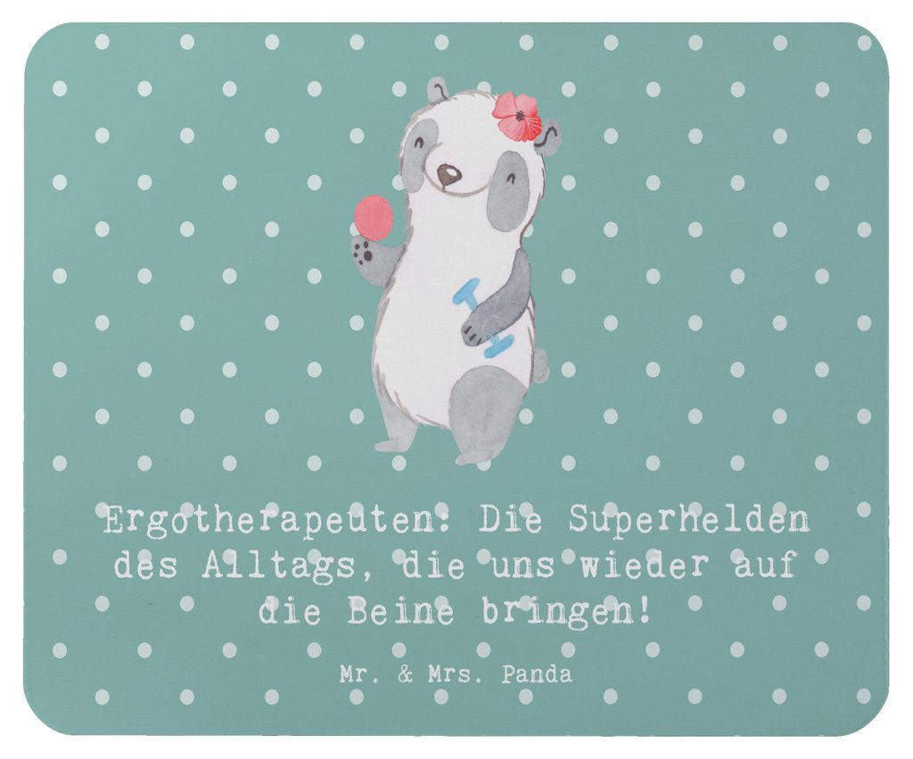 Mr. & Mrs. Panda Mouse Pad Ergotherapeutin Superhelden - Meeresbrise - Geschenk, Fachwissen, des Alltags, Einfühlungsvermögen, Berufsliebe, Mausp...