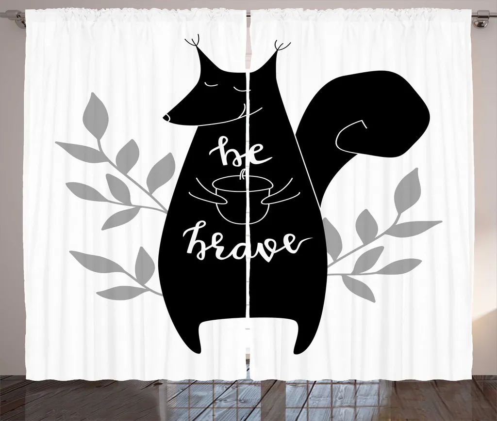 Tenda ABAKUHAUS Be Brave 280x175 cm - Scoiattoli Rustici Nero