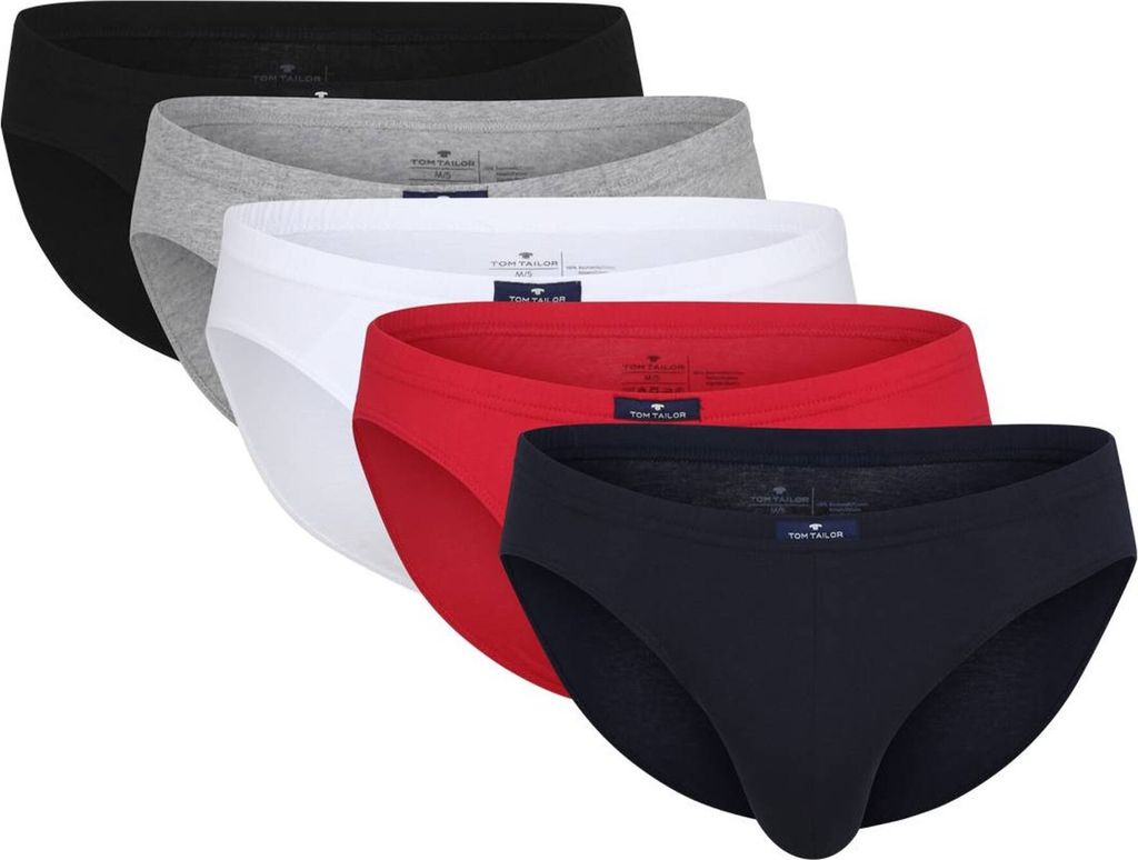Tom Tailor Herren-Slip 5er-Pack marine/weiß/grau/rot 5